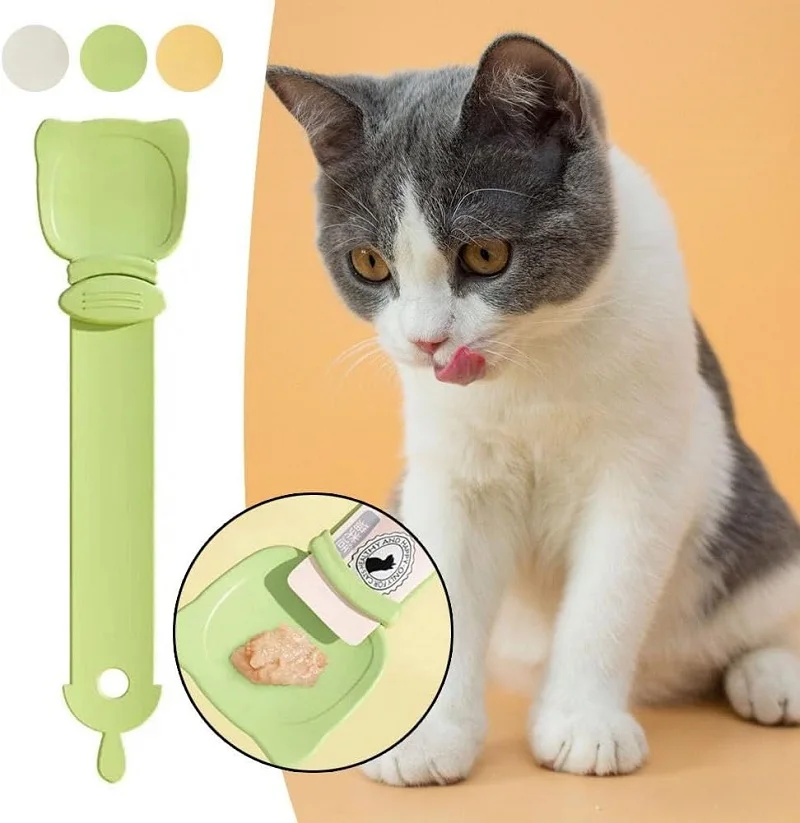 Title 3, Cat Strip Feeder Spoon Long Handle Cat Food Str...