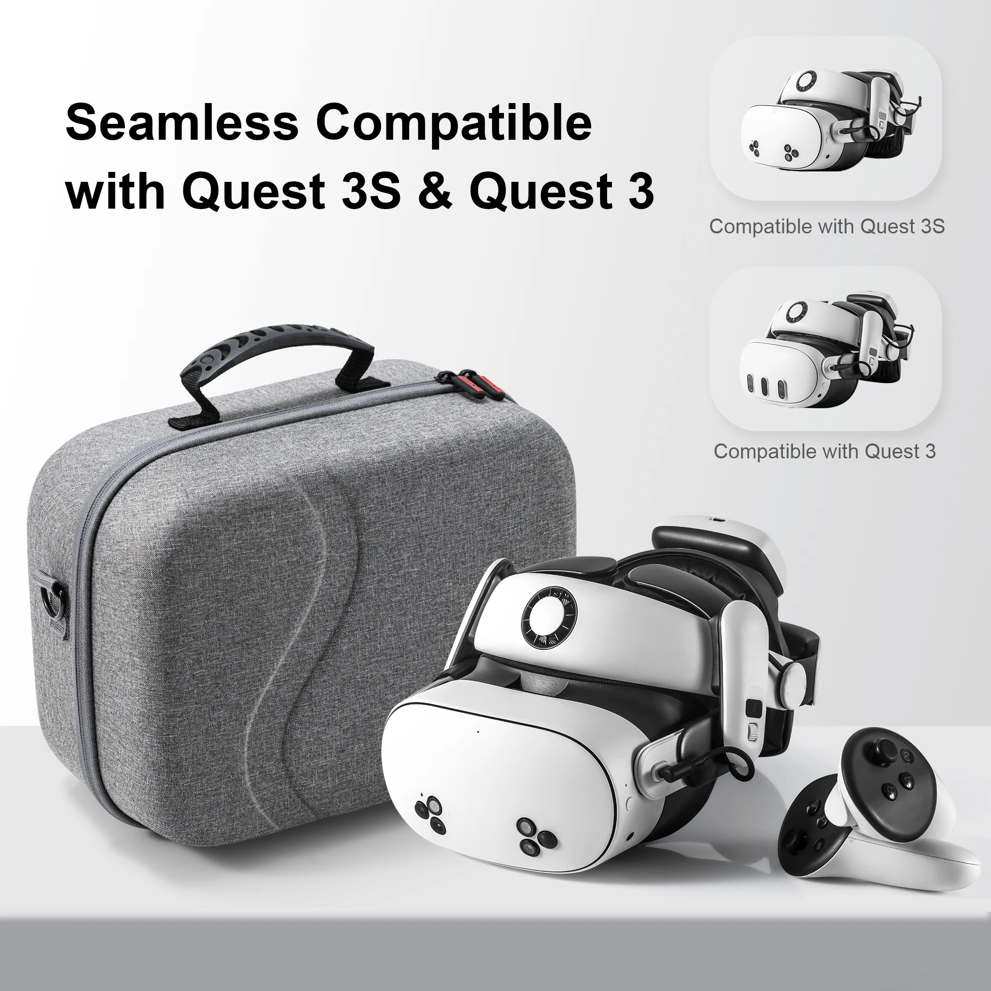 메타 퀘스트 3/퀘스트 3S용 대형 휴대 케이스, BOBOVR S3 Pro/키위 디자인 배터리 헤드 스트랩 및 액세서리용 하드 여행 케이스