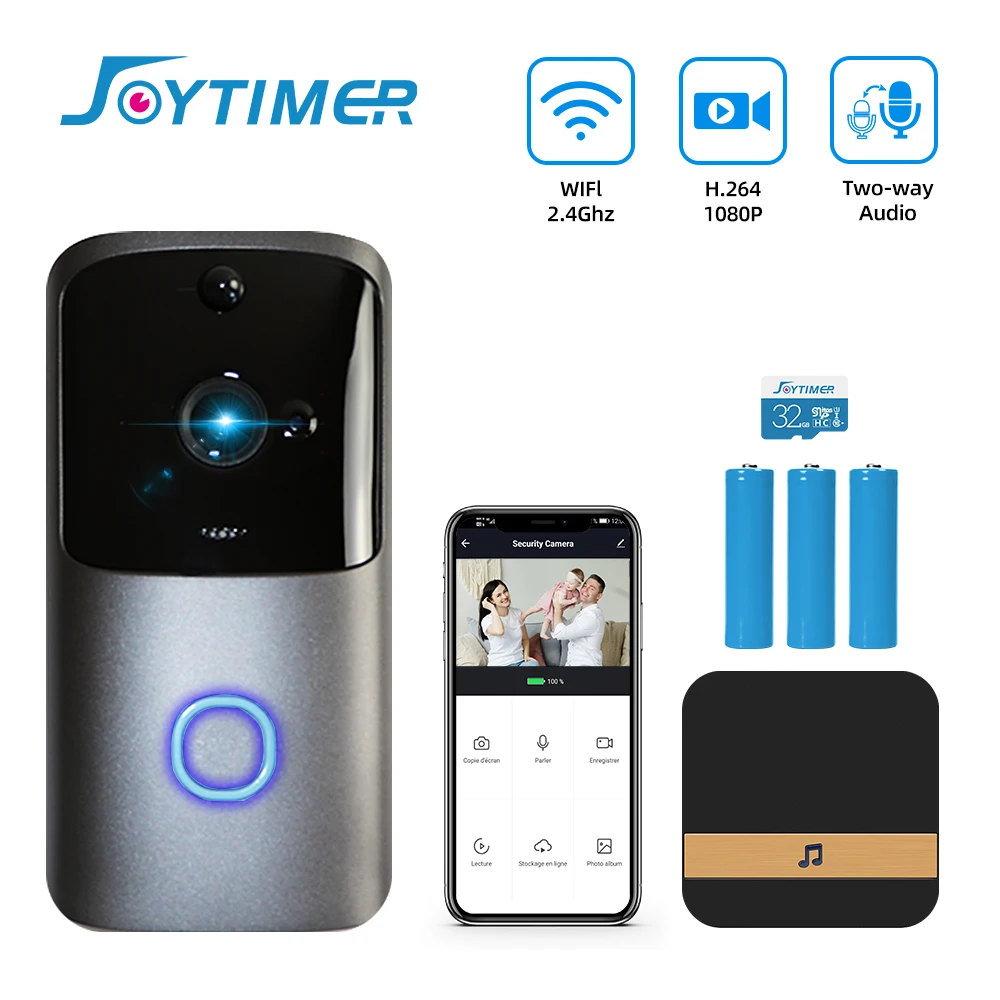 Joytimer Doorbell Smart Home Wireless Phone Door Bell Camera