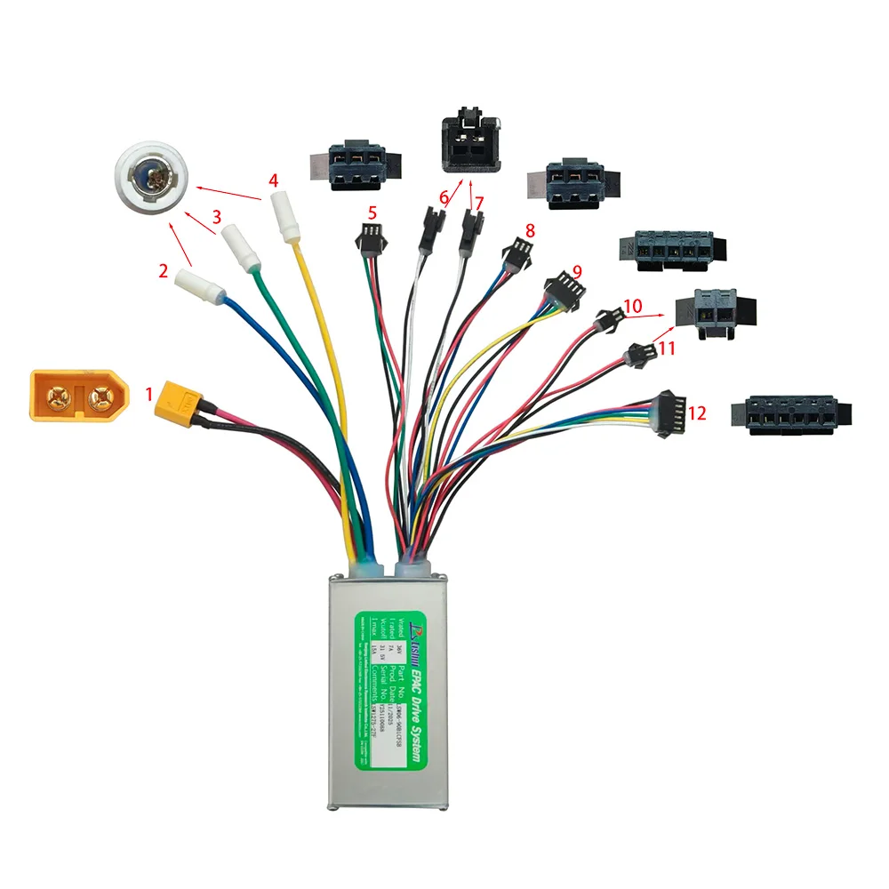LSW06-90B1CFSB 36V 15A 브러시리스 모터 컨트롤러 전기 스쿠터용 속도 부품 MTB 전기 자전거 액세서리 속도 컨트롤러