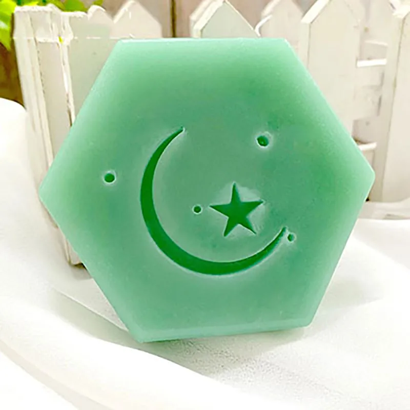 Transparent Acrylic Soap Stamp, Moon Star, Arabic Script Styles, Handmade Seal, DIY Crafts, Soap Making Tools