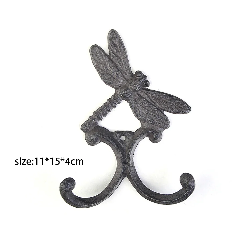 1 PC Decorative Wall Mounted Antique Metal Wall Hooks Vintage Hook Hanger Rustic Cast Iron Nautical Key Coat Hooks Rack