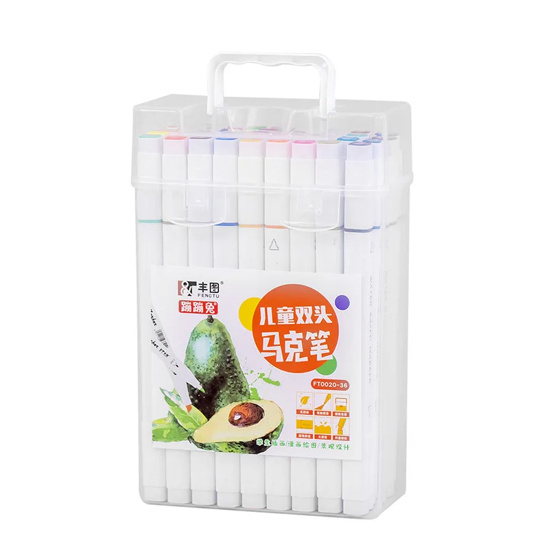 Highlighter Marker 12/24/36/48 Double-Headed Highlighter Color Pen Color Marker Art Marker Set Art Stationery School Office Supplies