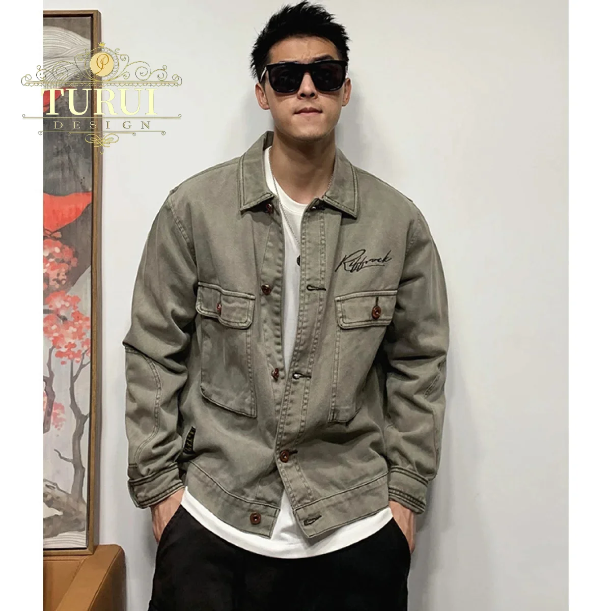 

2023 Youth Men's Jacket Korean Version Trend Versatile Work Wear Retro Coat Autumn and Winter American Casual Polo Top Clothes