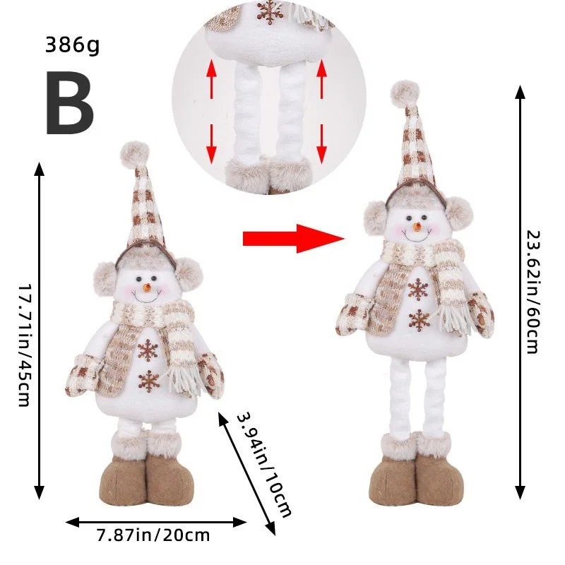 Christmas Snowman Stretch Doll Creative Knitted Elk Doll Christmas Window Decoration Ornament Home Festival Party Decor Ornament
