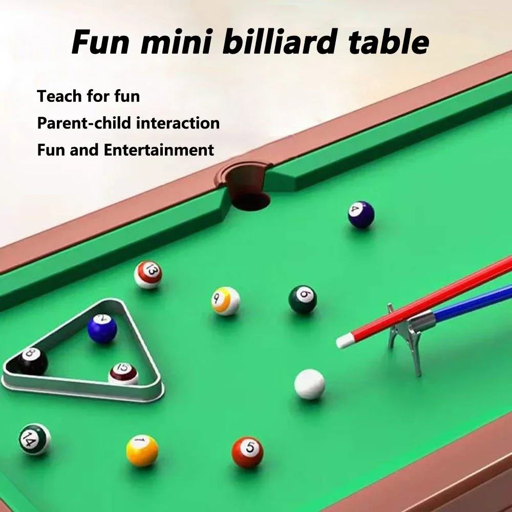 Mini Tabletop Pool Table Desktop Billiards Sets Children's Play Sports Balls Sports Toys Xmas Gift Family Fun Entertainment