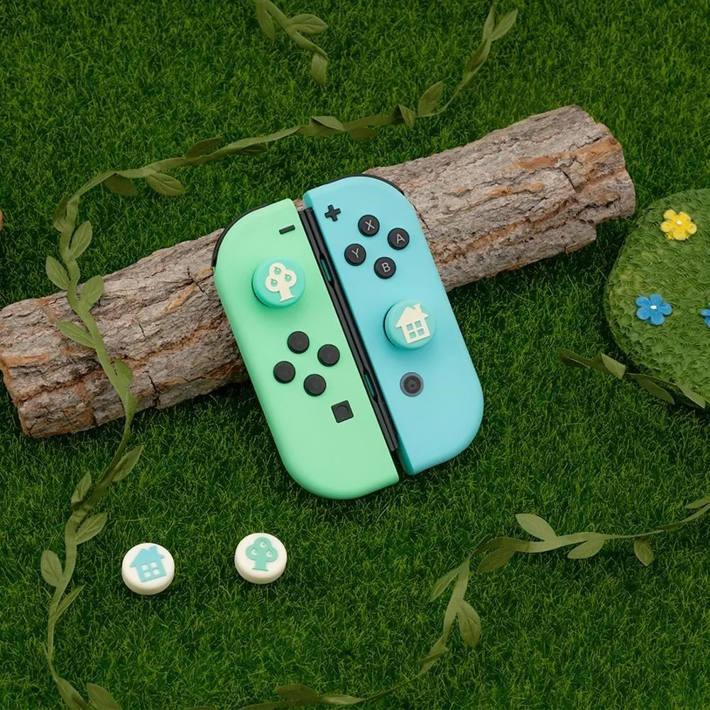 Geekshare Snowflake Cat Paw House Tree Thumb Grips Per Nintendo Switch, Tappi Joystick In Silicone Per Switch Lite Ps5 Xbox One Cover