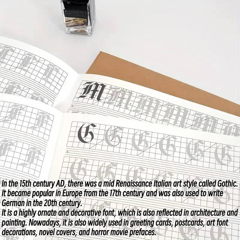 English Calligraphy and Gothic Calligraphy Copying Workbook Beautiful English font Learn English copybook Libros Livros 4