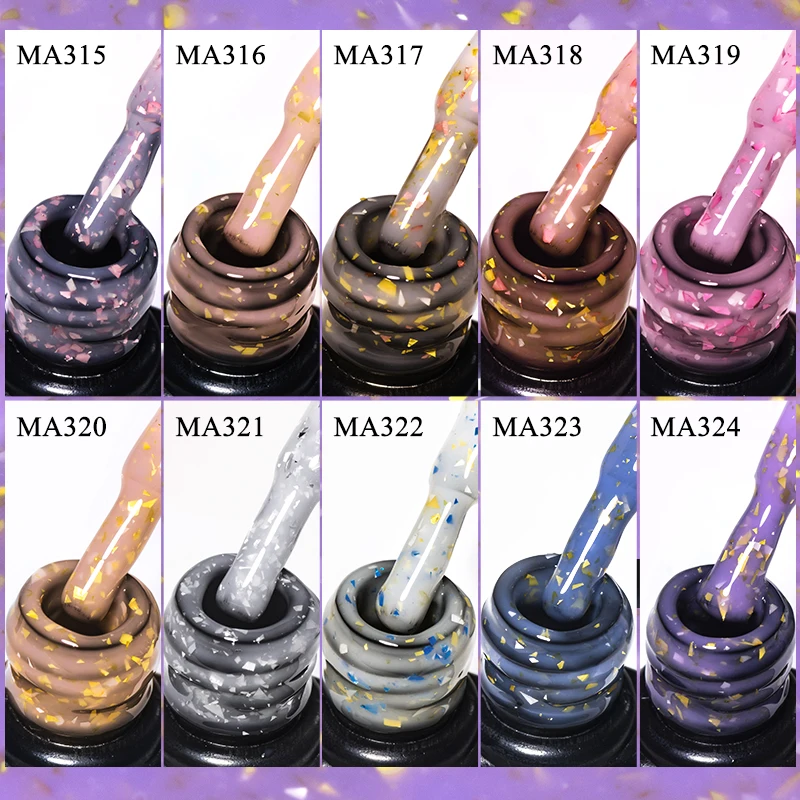 7ML Gold Glitter Rubber Base nail polish Milky White UV Construction Gel Semi Permanent Varnish Soak Off UV LED Nails Art