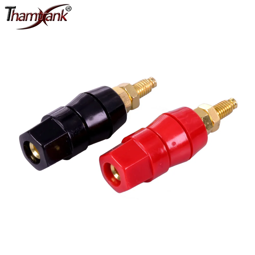 Banhado a Ouro Banana Binding Post Amplificador de Corrente Grande mm Banana Plug Jack Socket Speaker Terminal Pares Vermelho e Preto 10 Pcs por Lote