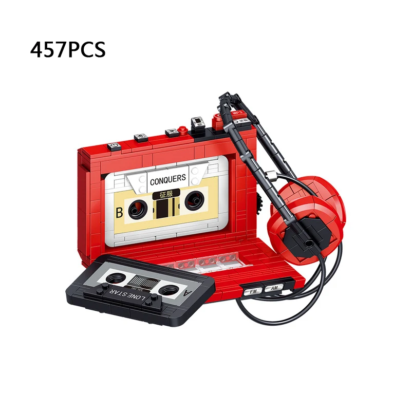 

Loz Mini Diamond Building Block Retro Coffee Maker Player Tape Recorderheadset Walkman Telephone Mobie Phone Model Bricks Toy