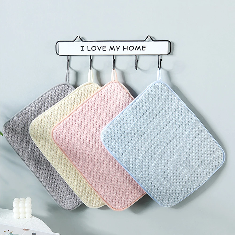 Kitchen Dish Drying Mat In The Cabinet Drying Mats Microfiber Absorbent Table Placemat Non Slip Heat Resistant Drain Drying Pad