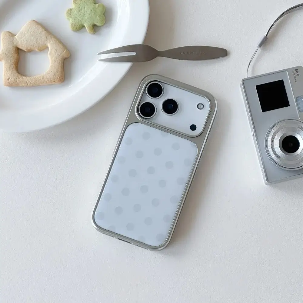 Korean Minimalist Blue Polka Dot Y2K Design Phone Case