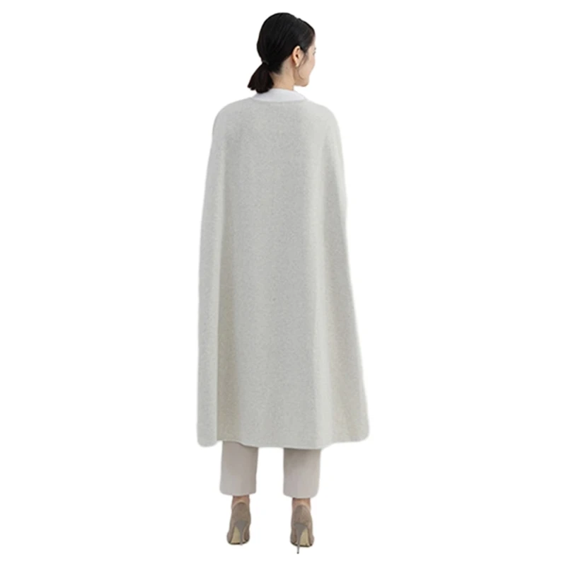 Women's Wool Blend Long Vest Sleeveless Neck Waistcoat Jackets Outwear