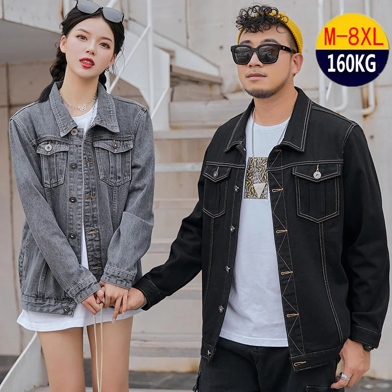 Couple Denim Jackets Mens Plus Size 