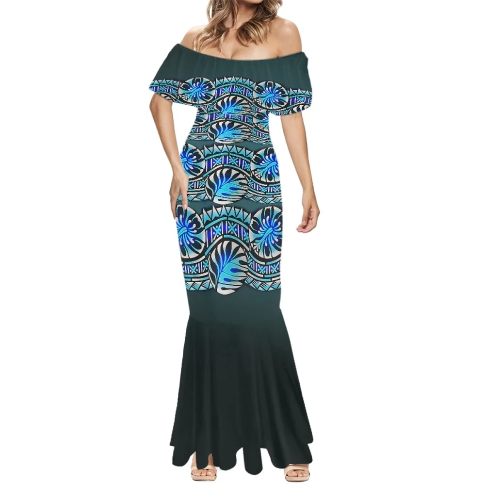 

Женское облегающее платье-Русалка с оборками и открытыми плечами, размеры до 7XL