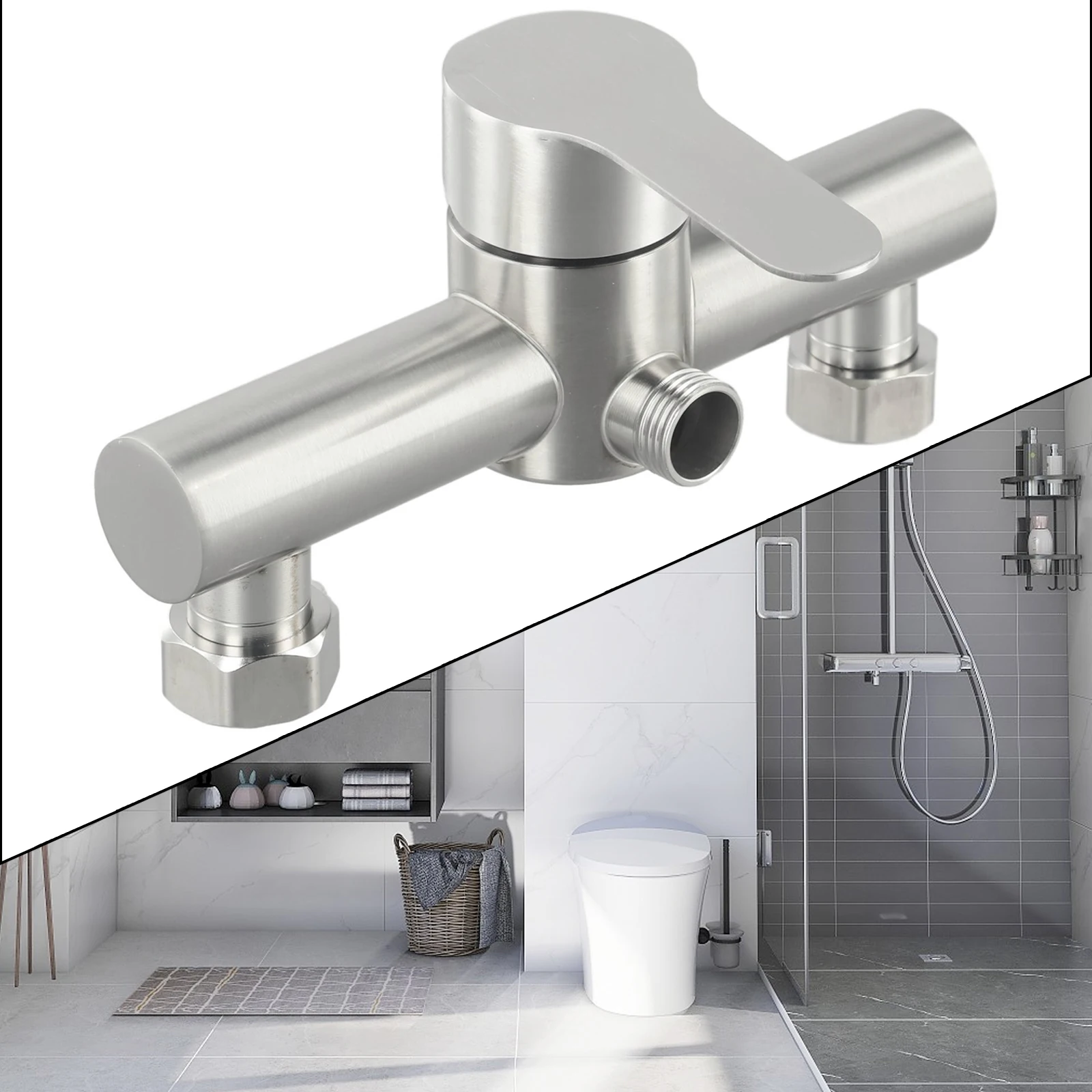 

Stainless Steel Shower Faucets Hot And Cold Water Mixer Wall Mounted Metal Handle With Built In Sealing Ring Bathroom Fixture