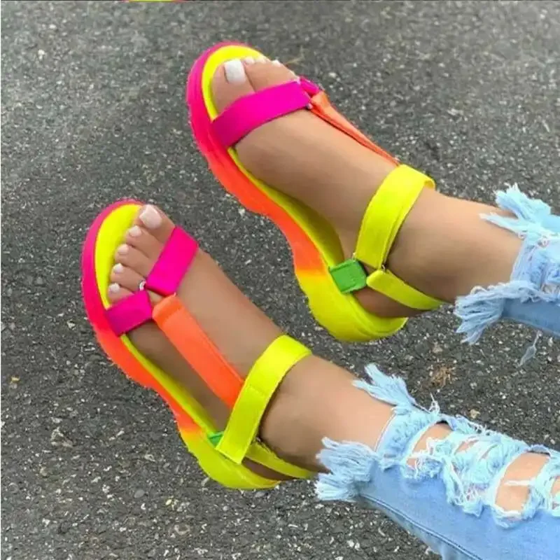 Ladies Sandals 2023 Summer New  Large Color Sandals for Women
