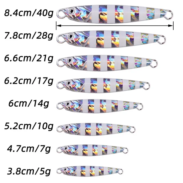 3/5/8pcs Metal Jig Fishing lure Set 7g 10g 14g 21g 28g 40g Sea Shore Casting Jigging lures Jigs Spoon Saltwater Artificial Bait 3