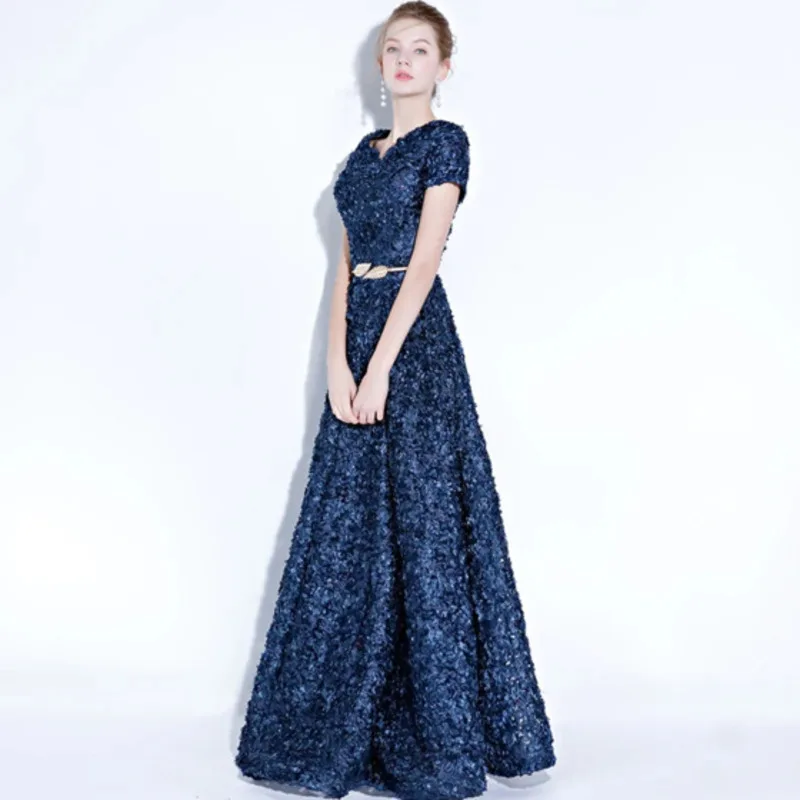 LANMU Banquet Elegant Evening Dress Simple Pink Lace Floor-length Formal Dresses With Belt Custom Party Gown Robe De Soiree