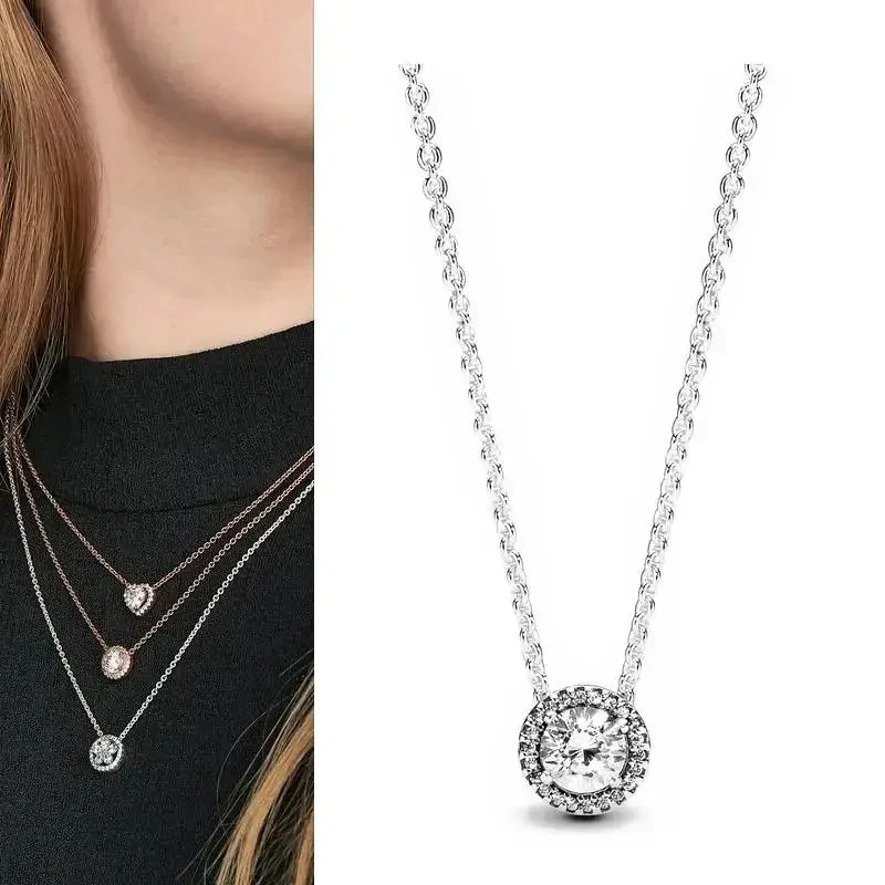 New Women's Necklace Ocean Heart Cat Eye Beads Exquisite Daisy Necklace Set% 925 Silver DIY Jewelry Fashion Light Luxury