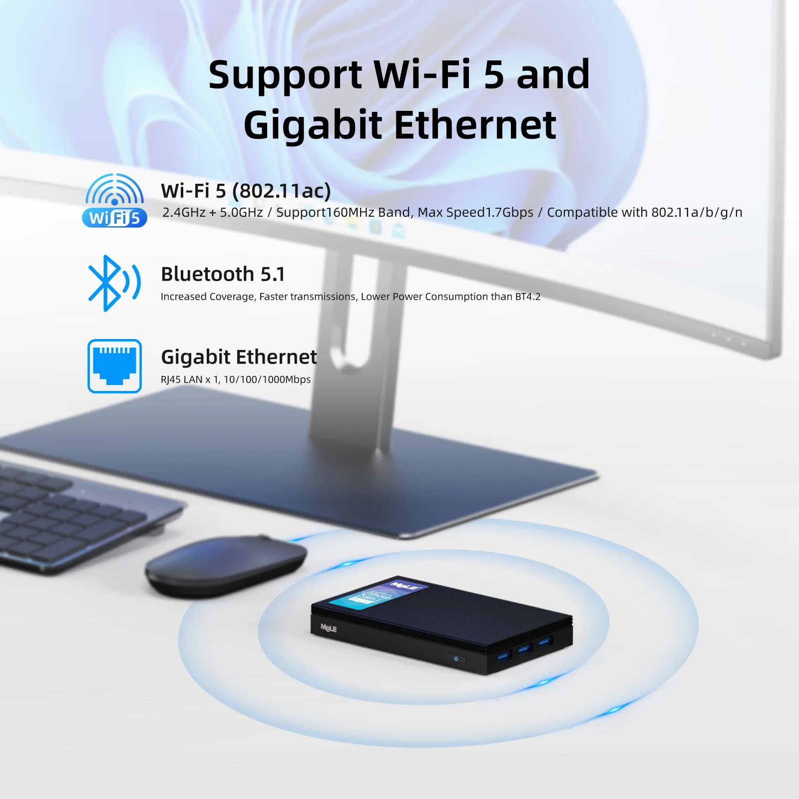 Mele quieten3qファンレスミニpc、Celeron n5105、Windows 11