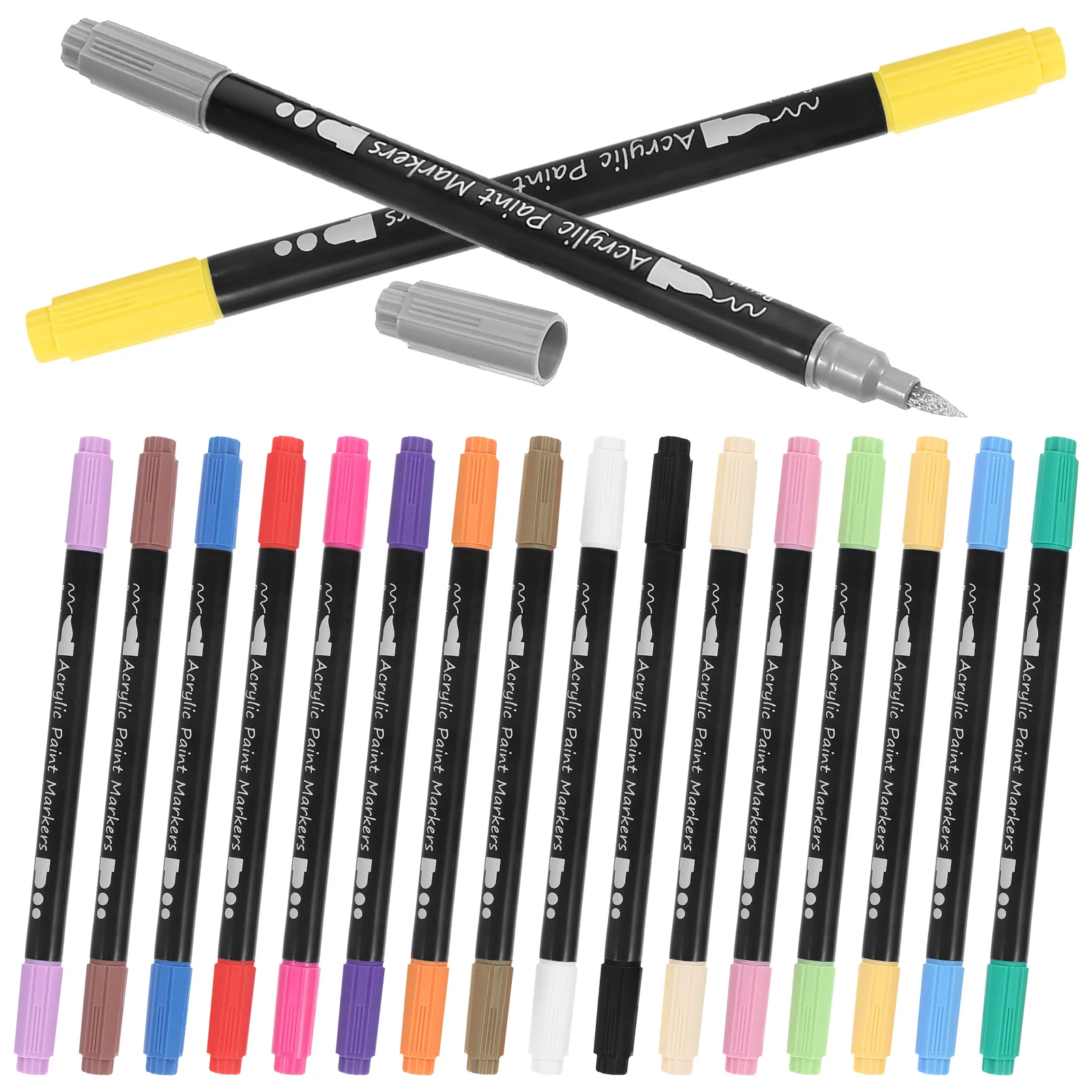 

12/18 Colors Paint Markers Set Double Ends Brush Pen Drawing Sketch Art Supplies Stationery Lettering Markers School Supplies