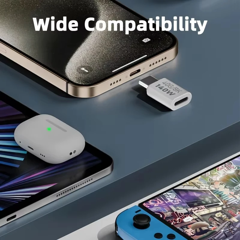 NNBILI PD140W USB C 여성-남성 어댑터 PD 3.1 Thunderbolt 3 40Gbps 데이터 전송 MacBook 용 8K @ 60Hz 확장 커넥터