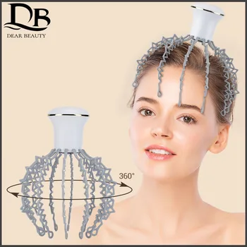 전기 헤드 마사지기 무선 진동 자석 두피 이완, USB 충전 제거 컨트롤러로 피로 두통 완화