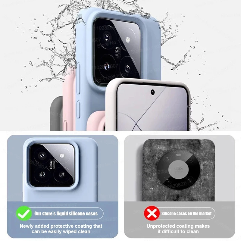 Liquid Silicone Cases For Xiaomi Mi 14 Ultra 13 13T 12T 11T 12S Lite Pro Redmi Note 13 12 11 10 9 Pro 13C Shockproof Back Cover 5
