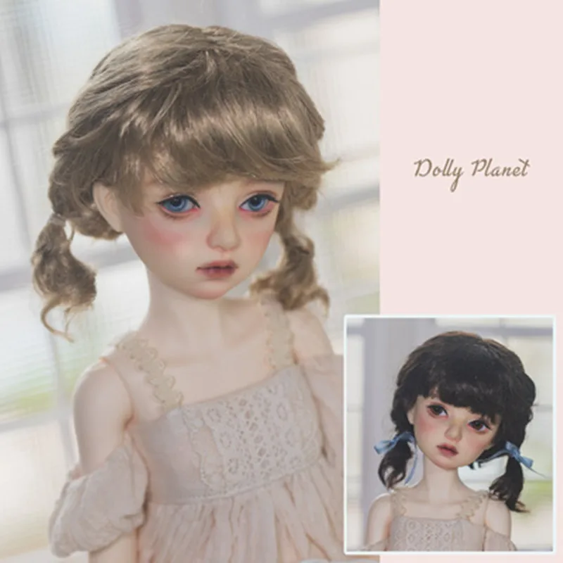 

BJD doll wig is suitable for 1/3 1/4 1/6 1/8 Blythe size doll with imitation mohair wig double centipede braid doll accessories