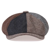 Male Ivy Hat Big Head Man Autumn and Winter Newsboy Cap Top Grade Beret Caps 3
