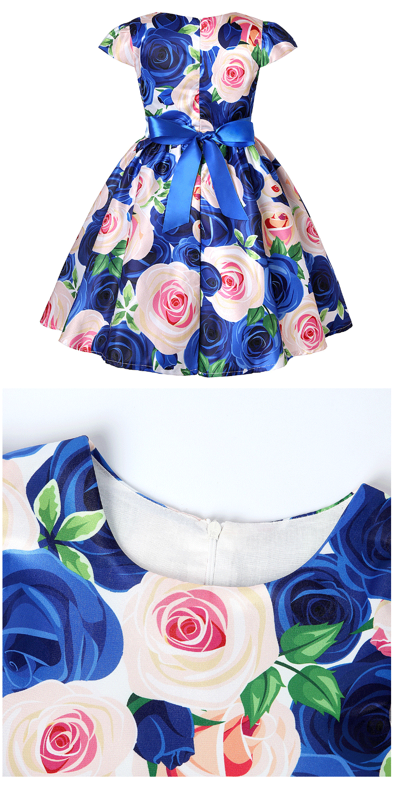 Sommerkleid Für Mädchen - Ärmellos Mit Blumenprint & Rüschen