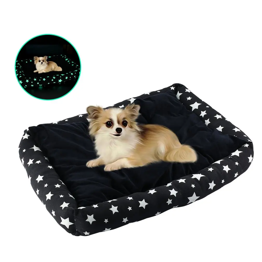 

Luminous Square Soft Dog Bed Warm PP Cotton Cat Mat Dog Beds For Large Dogs Puppy Bed House Nest Cushion Pet Product Accessories