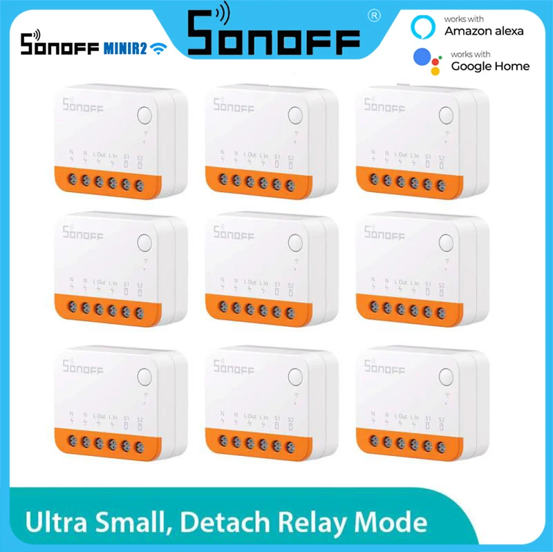 1-10Pcs Sonoff Mini R4 Wifi Switch Module Smart Wi-Fi 2 Way Switch Smart Home Funziona R5 S-Mate Controllo Wireless Alexa Google Home