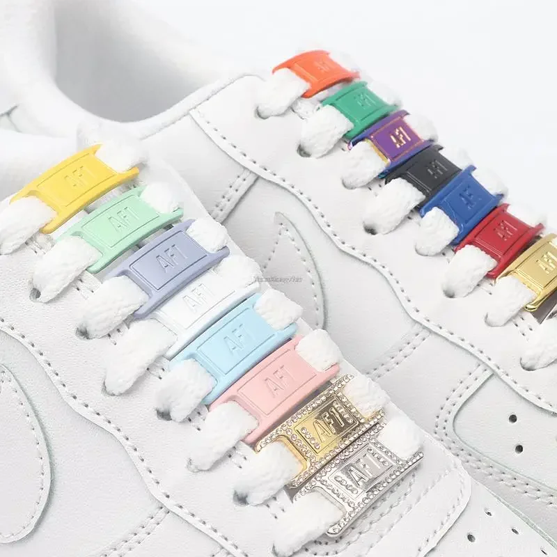 AF1 슈트 콤비네이션 메탈 버클 신발끈 클래식 블랙 화이트 플랫 슈레이스 및 신발 장식 슈트 스니커즈 신발 액세서리