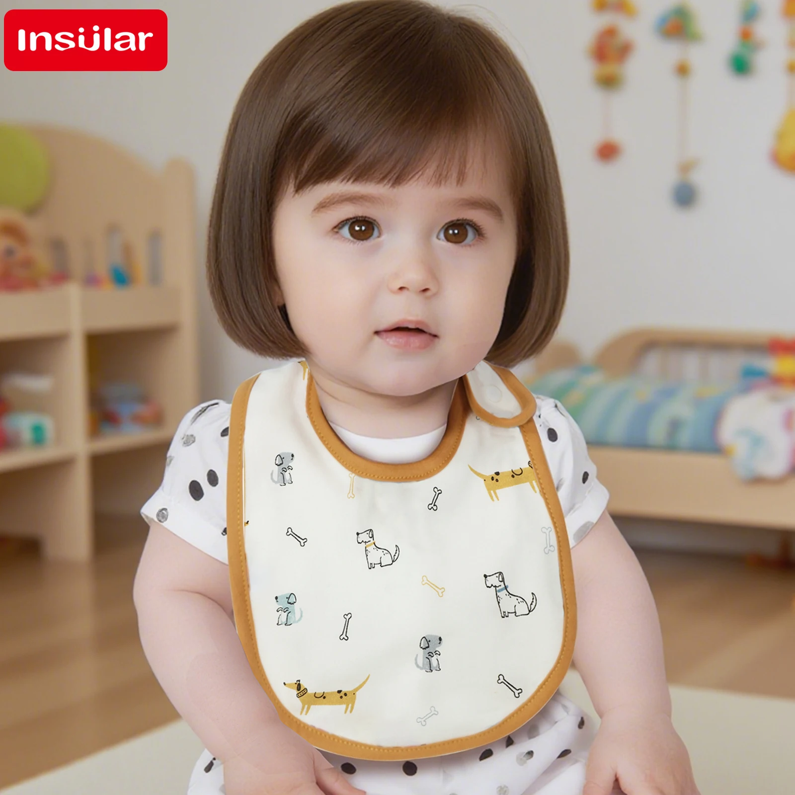 방수 U자형  턱받이:3겹의 부드러운 면 소재, 조절 가능한 침 흡수 타월, 영용 보온 수유 스카프(1-3세)