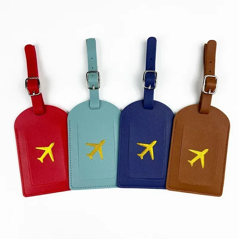Etichetta per indirizzo valigia Custodia per imbarco per bagagli Etichetta per bagagli da lavoro in pelle stampata Etichetta Nome ID Indirizzo Clip Accessori da viaggio - immagine 2