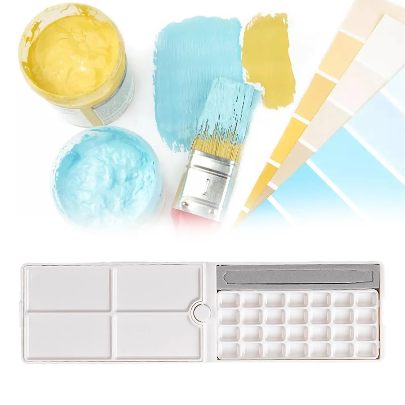 Watercolor Palette Travel Sketches Hobbyists Beginner Artists Leakproof Painters Portable Empty 360 Degree Rotating Paint Pallet