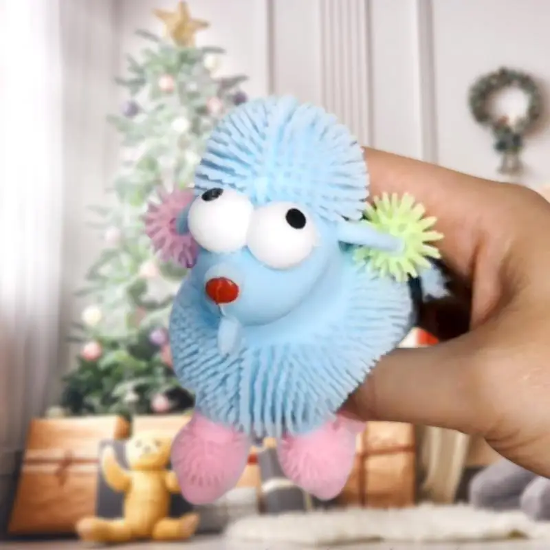 

Children Gift Snowflake Dog Soft Tpr Glowing Hair Ball Children Toys Popular Led Light Toys Decompression Toys High Quality