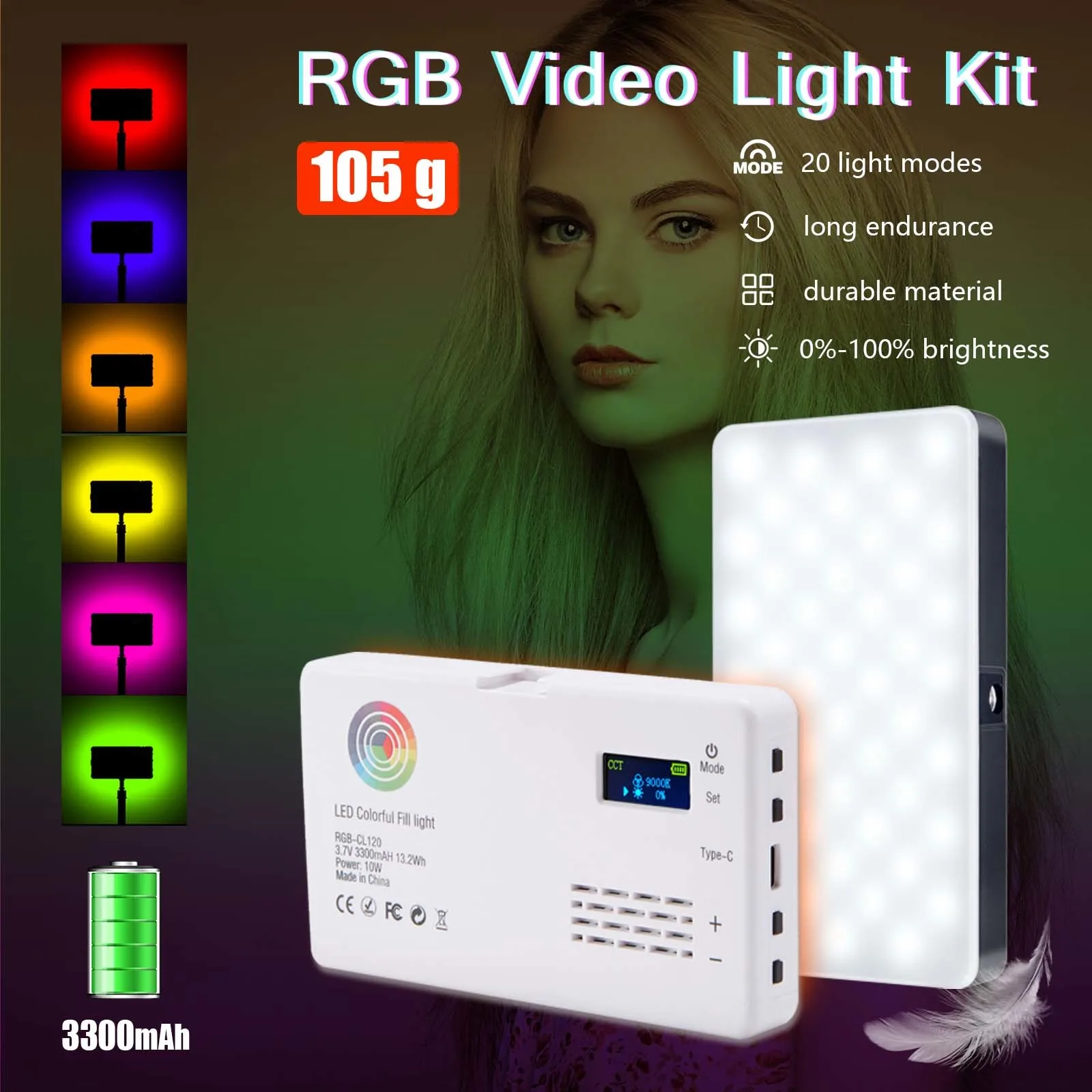 Bi-color Cri 95 Mais Rgb Led Câmera Luz de Vídeo Fotográfico Painel de Preenchimento Bolso Iluminação Lâmpada de Cor Completa para Youtube Vlog 2500k8500k - Image 4