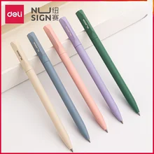 

Delisai Rotating Gel Pen High Value Signature Pen Bullet 0.5mm Black Refill Nice Pen Color Simple Fresh Office School Supply