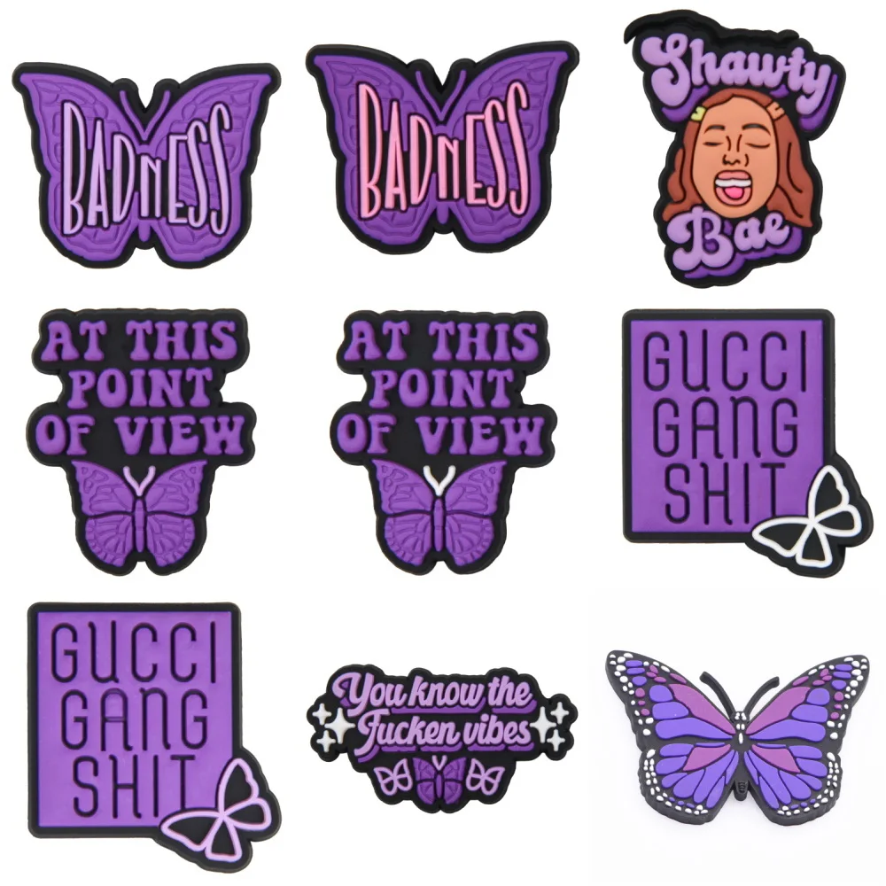 

Hot Flats Shoe Decoration Charms Colorful Butterflies Shoe Charms Beautiful Woman Bracelet Accessories For Birthday Presents