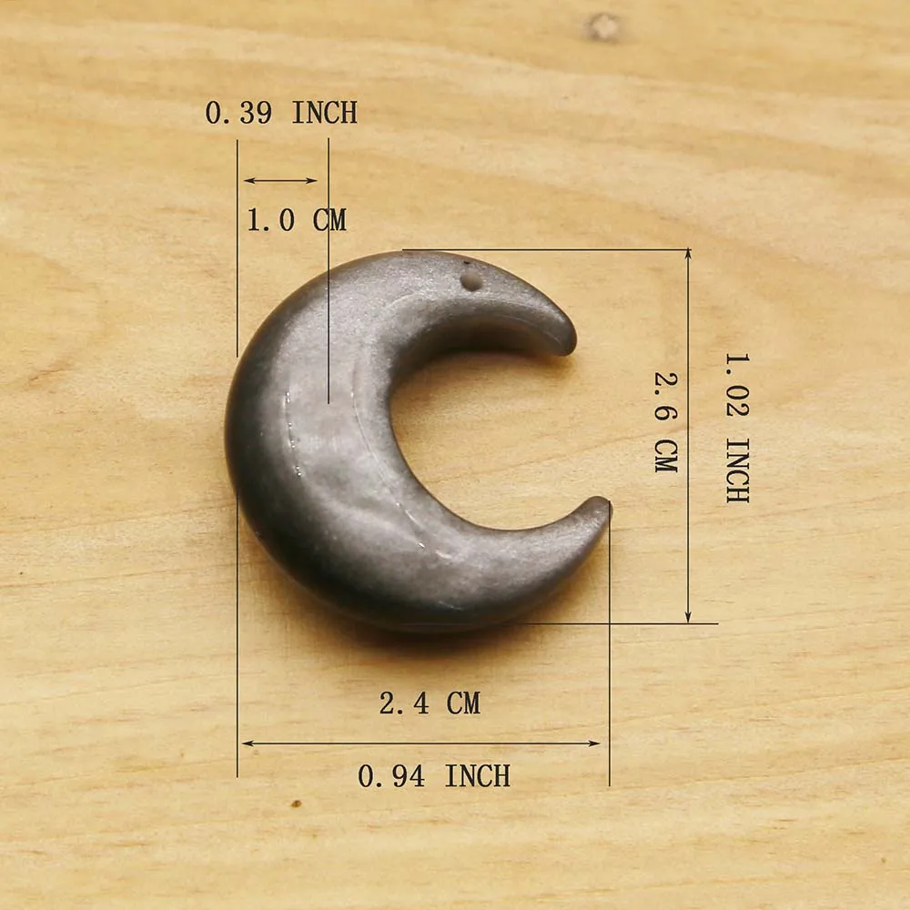 Quality Natural Stone Obsidian New Moon Carved Necklace Pendants Fashion Charms Earrings Jewelry Gift Accessories Wholesale 4Pcs