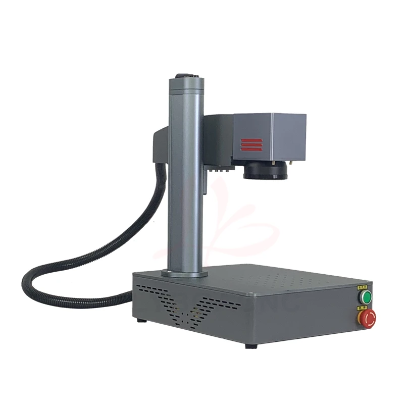 30W MAX Raycus Desktop Mini Fiber Laser Nameplate Marking Machine 20W For PVC Plastic Stainless Steel With Rotary Axis 2