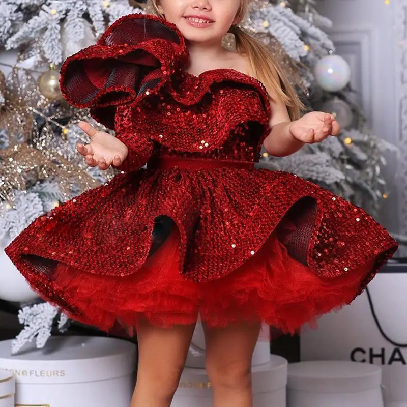 Vestido de baile Glitter menina, Vestido de princesa Tutu, Vestidos de  festa de aniversário do bebê 1 ano, Lantejoulas douradas, Vestido Flower  Girl - AliExpress