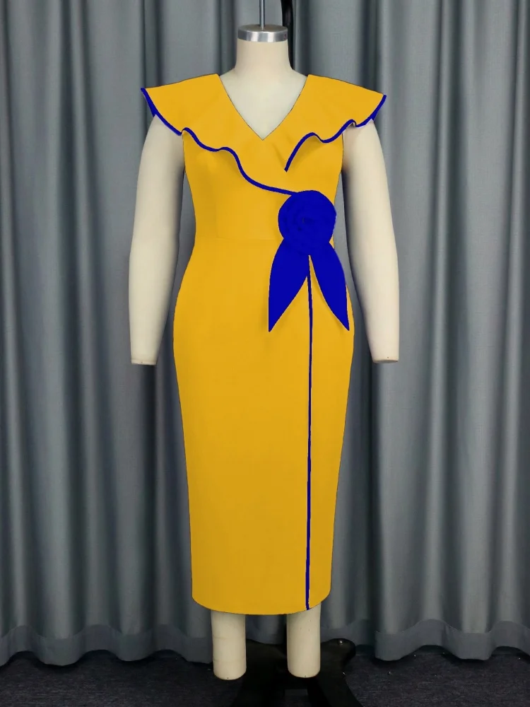 Wmstar Dress Women Wholesale The Elegant Stylish Graduation Dresses with Contrasting Lotus Leaf Sleeves Summer 2025 One Pieces