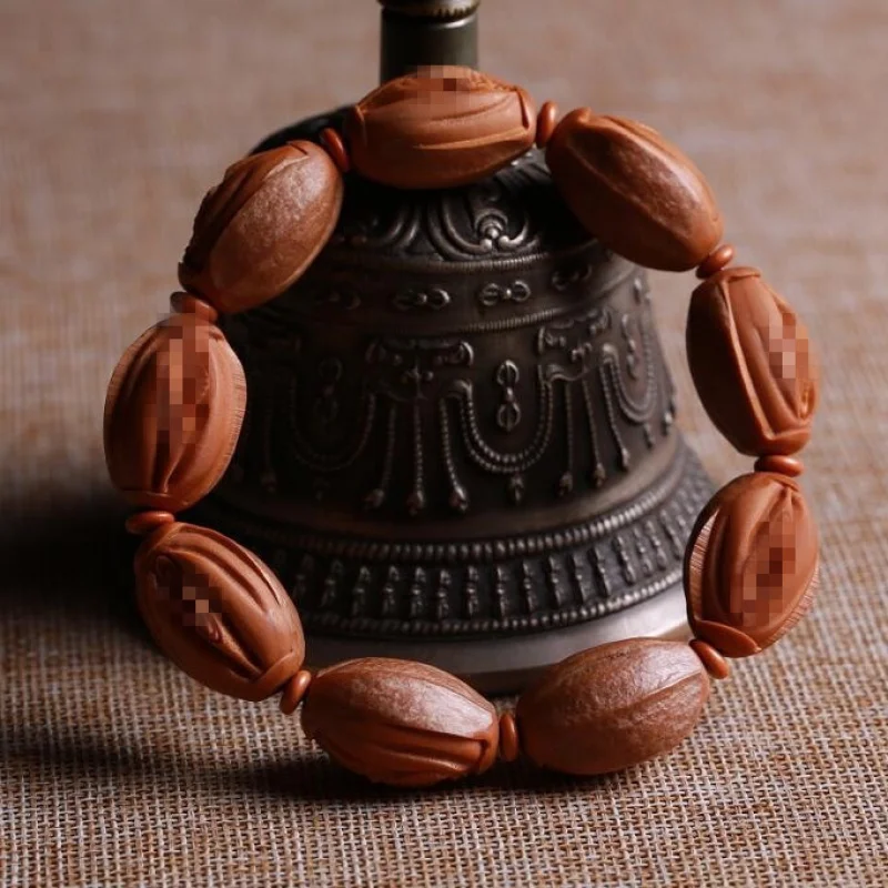 

Olive Nut Engraved Bracelet Stone Carving Modern Art Handheld