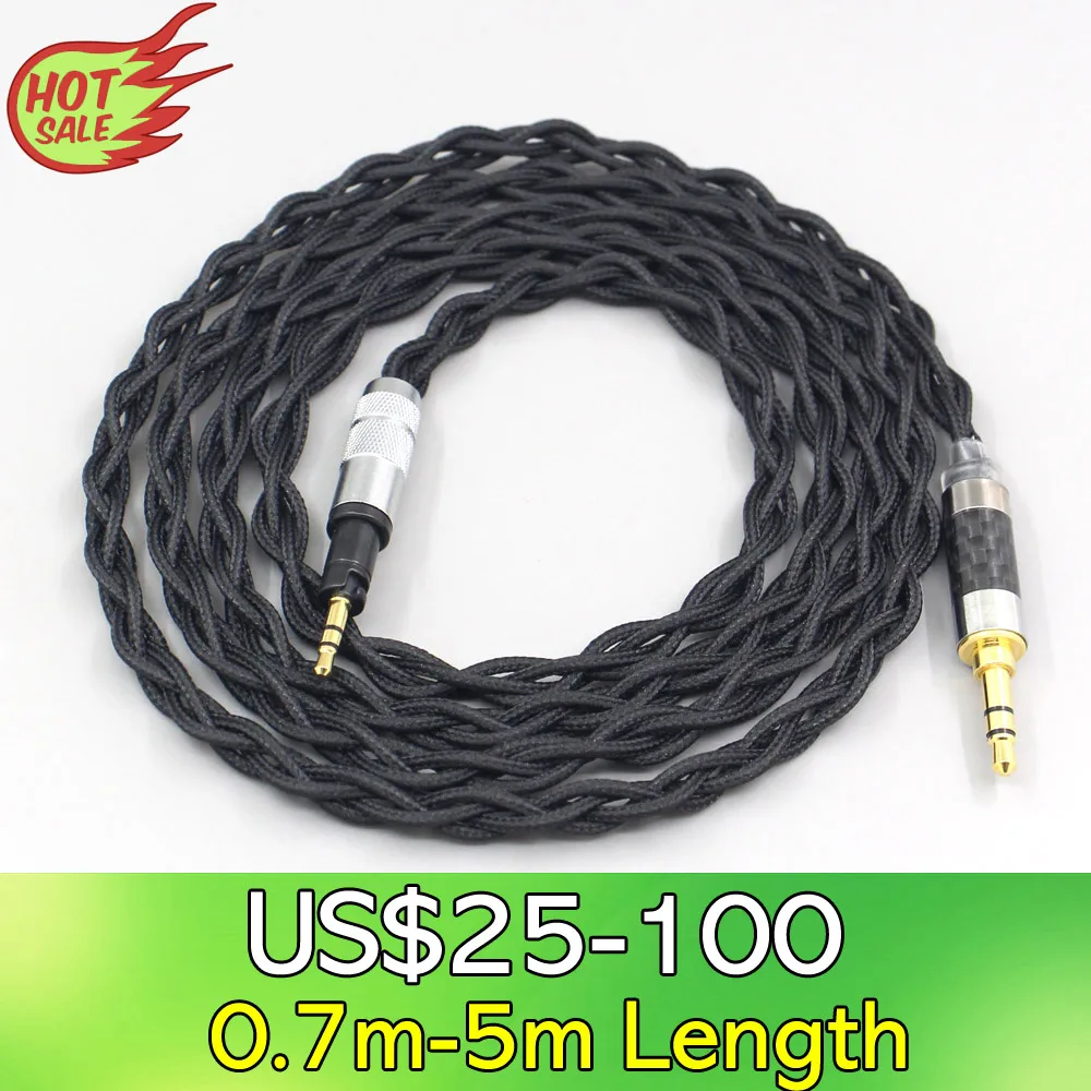 

LN007460 Pure 99% Silver Inside Headphone Nylon Cable For Sennheiser Momentum 1.0 2.0 Earphone Headset