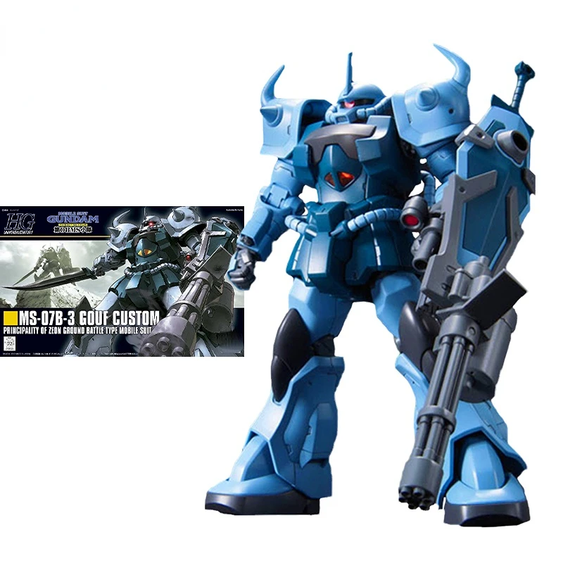 

Японская оригинальная модель Bandai в комплекте, аниме фигурка HGUC 1/144 MS-07B-3 GOUF, персонализированные экшн-фигурки, коллекционные игрушки, подарки для детей